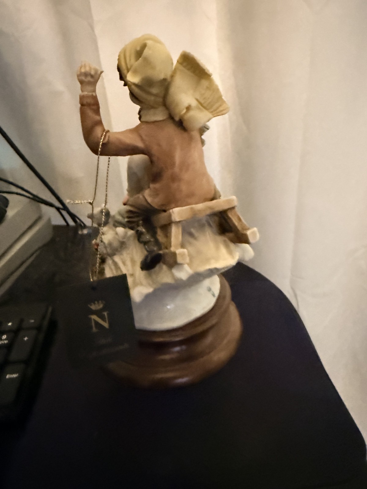 G. Armani Capodimonte Italy Figurine Boys Sledding Sleigh