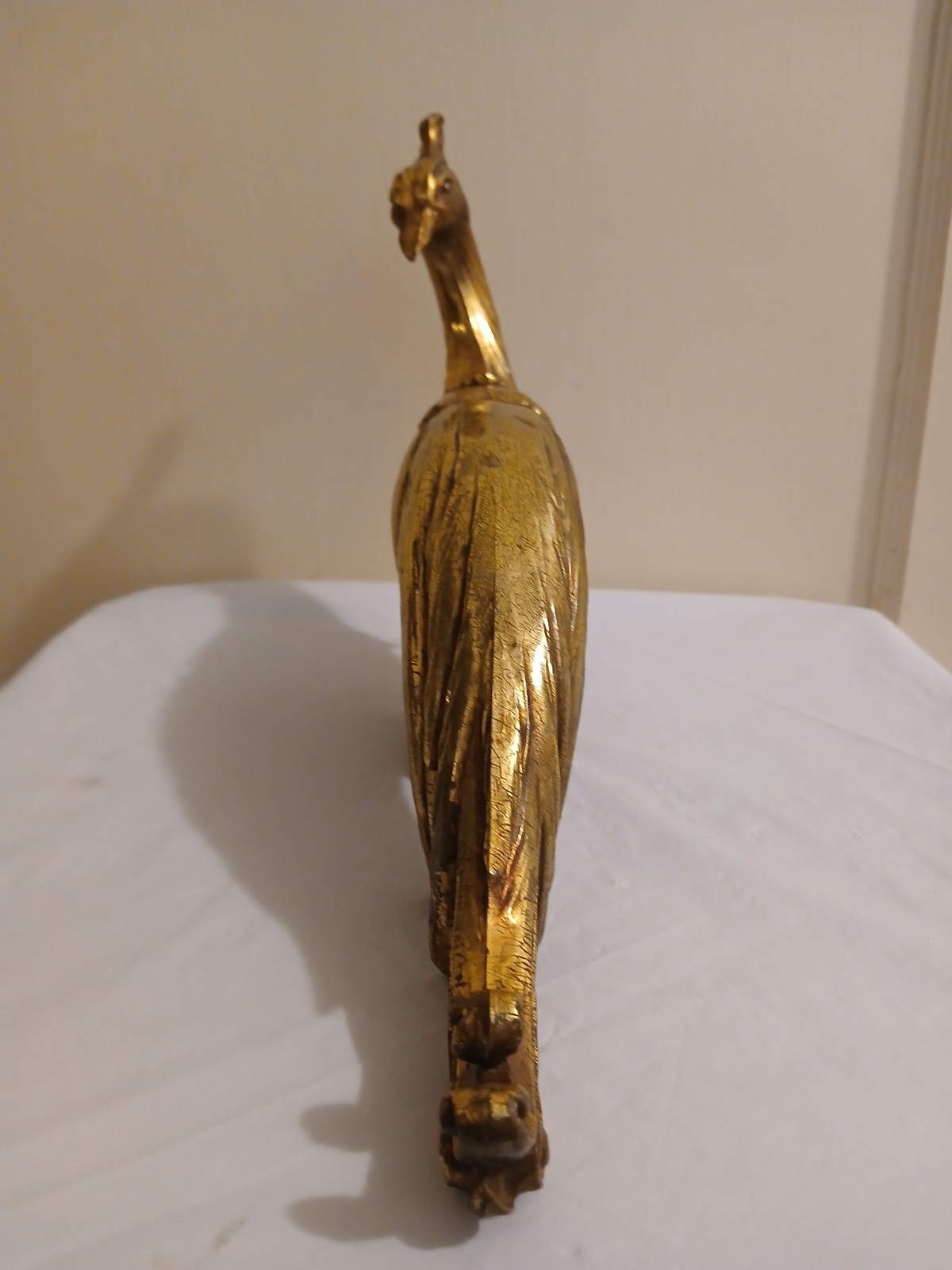 Retro Mid-Century Hollywood Regency Syroco Gold Peacock Pheasant Bird Figurine
