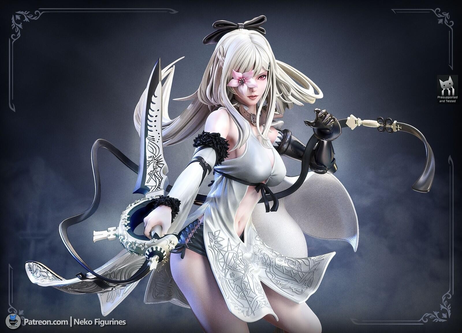 Zero | Drakengard 3 | 3D Printed Sculpture | Unpainted 1:8
