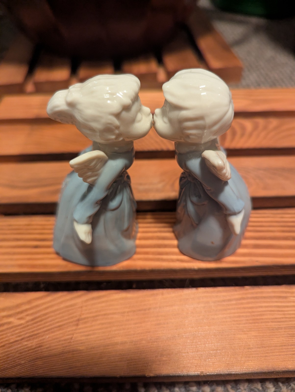 Vintage Lego Boy and Girl Kissing Cherubs Made In Japan