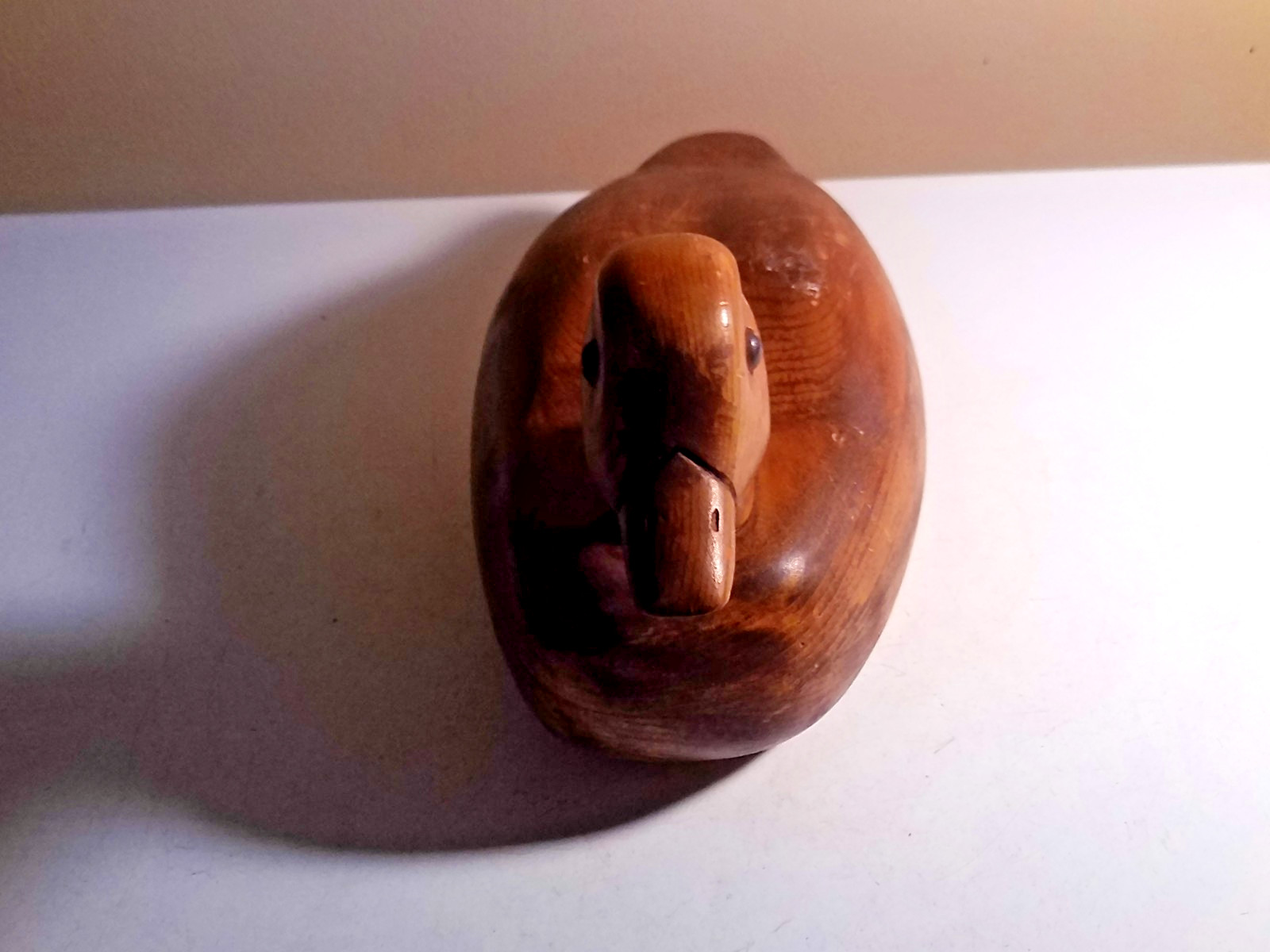 Hand Carved Wooden Duck Decoy Solid Wood Rustic Vintage look rare ?