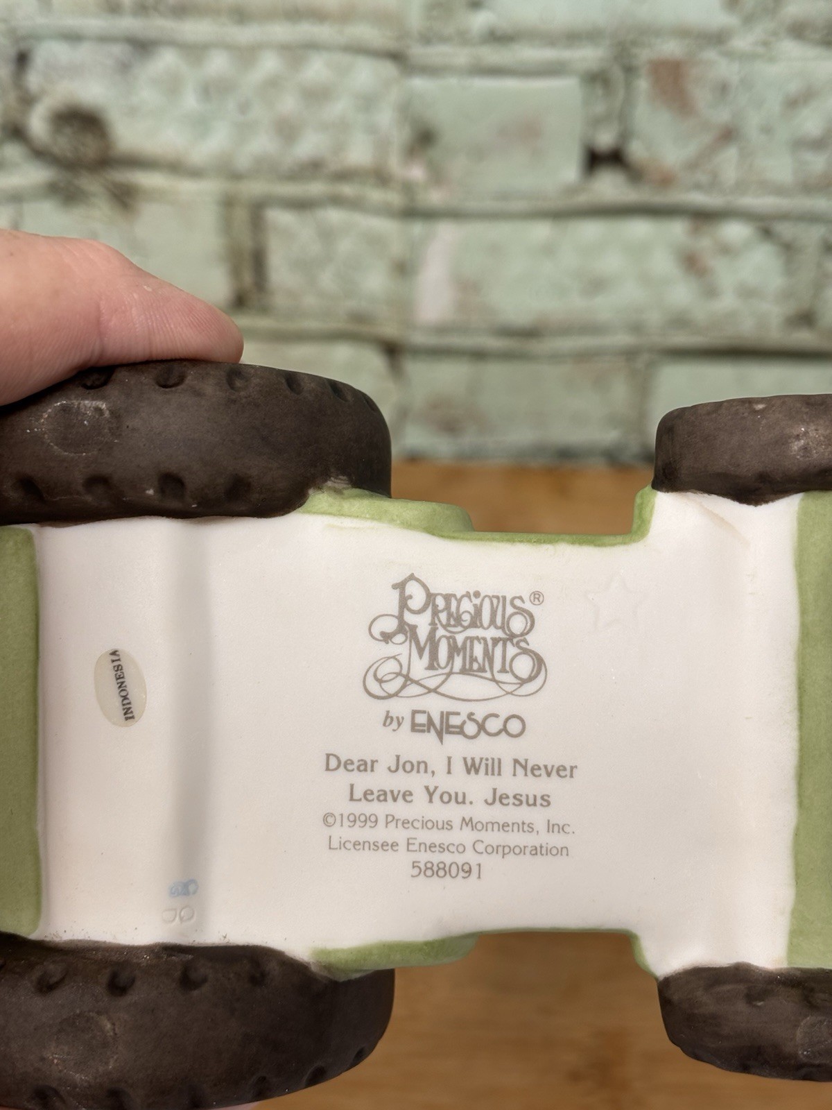 Precious Moments 588091 Dear Jon I Will Never Leave You, Jesus Tractor Figurine