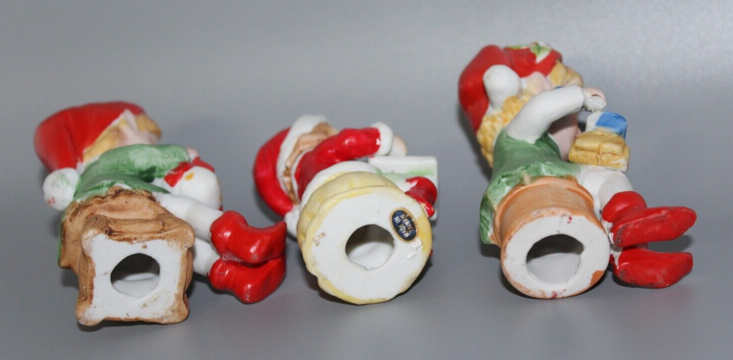 Set of 3 Vintage Christmas Pixie Elf Figurines Taiwan