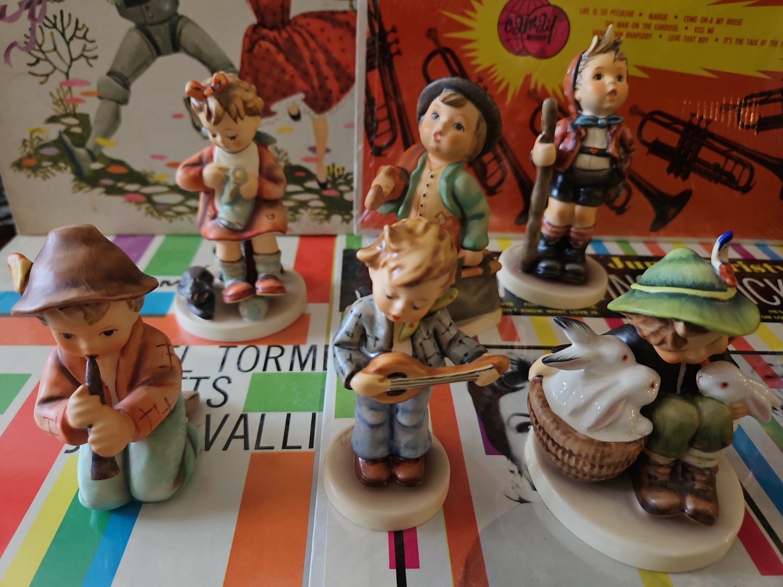 LOT OF 6 GOEBEL HUMMEL FIGURINES W. GERMANY Signed Various Trademark (LOT A)