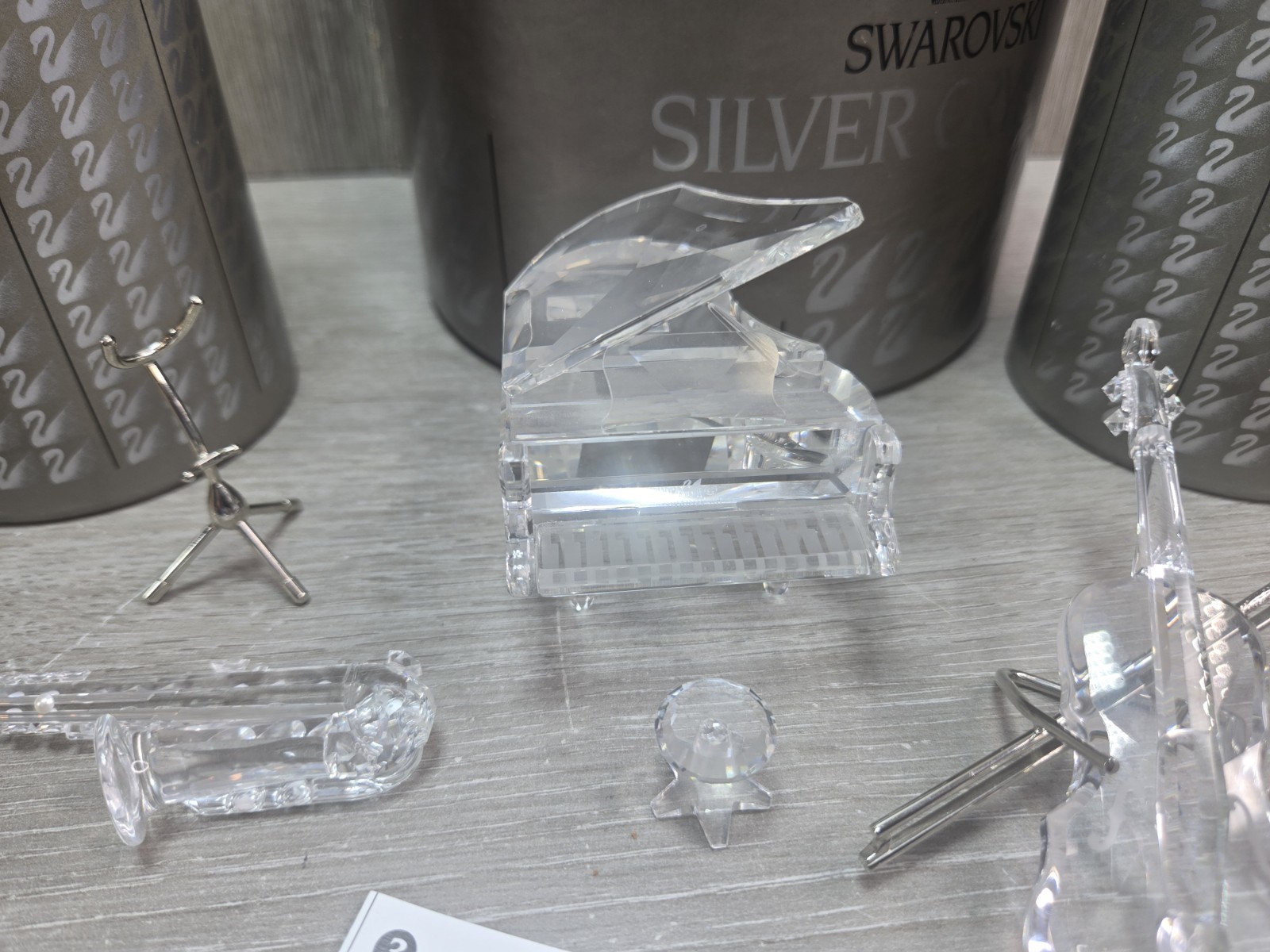Swarovski Crystal Grand Piano Stool 174506 Musical Instrument Lot Violin, Saxoph
