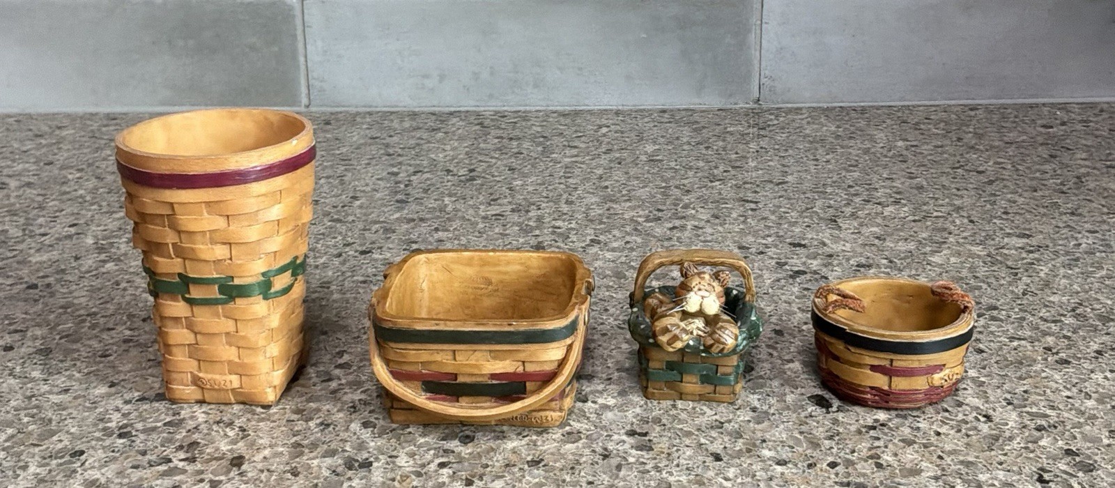 Suzi Resin Miniature Baskets “Longaberger Like” Set Of 4