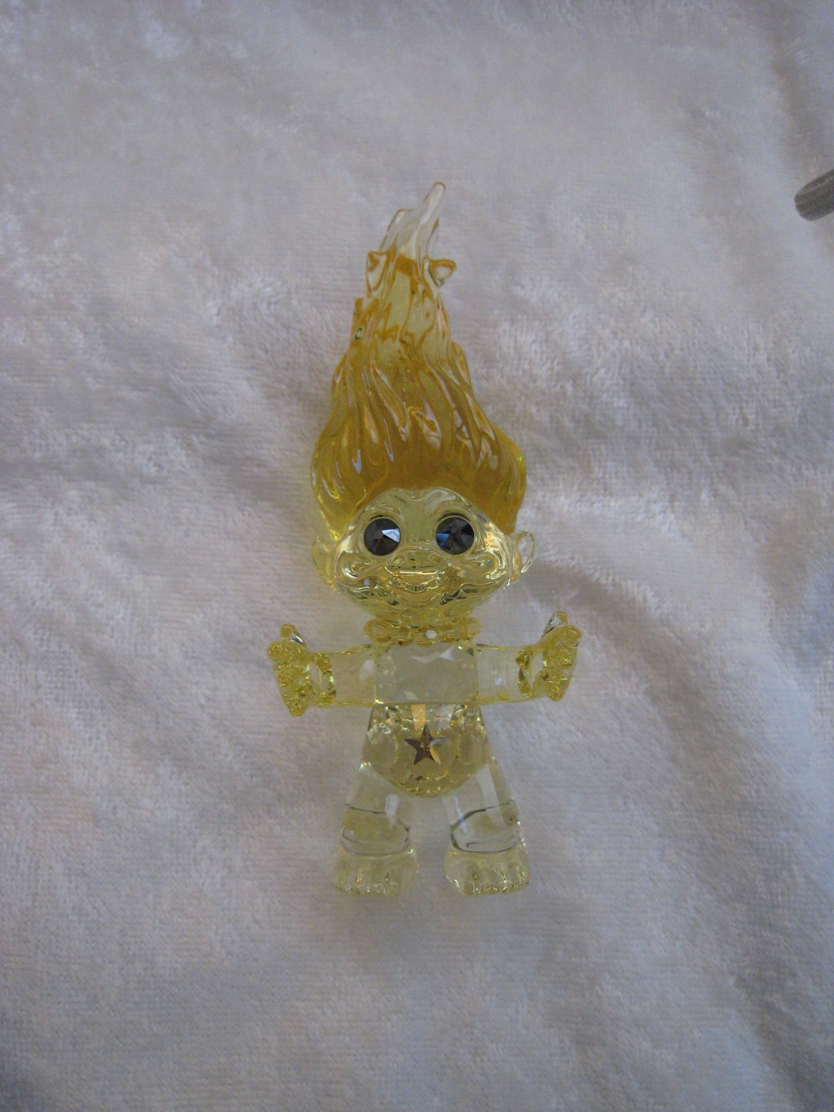 Swarovski/DreamWorks Color Yellow Crystal Figurine “Good Luck Troll ” 2024 MIB