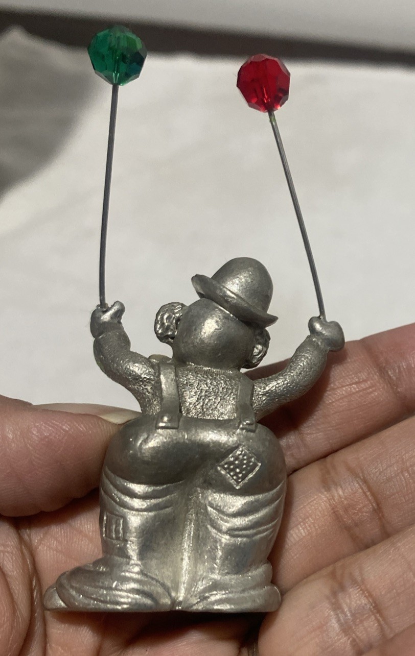 Spoontiques pewter with swarovski crystals . Circus Clown Figurines Set of 7