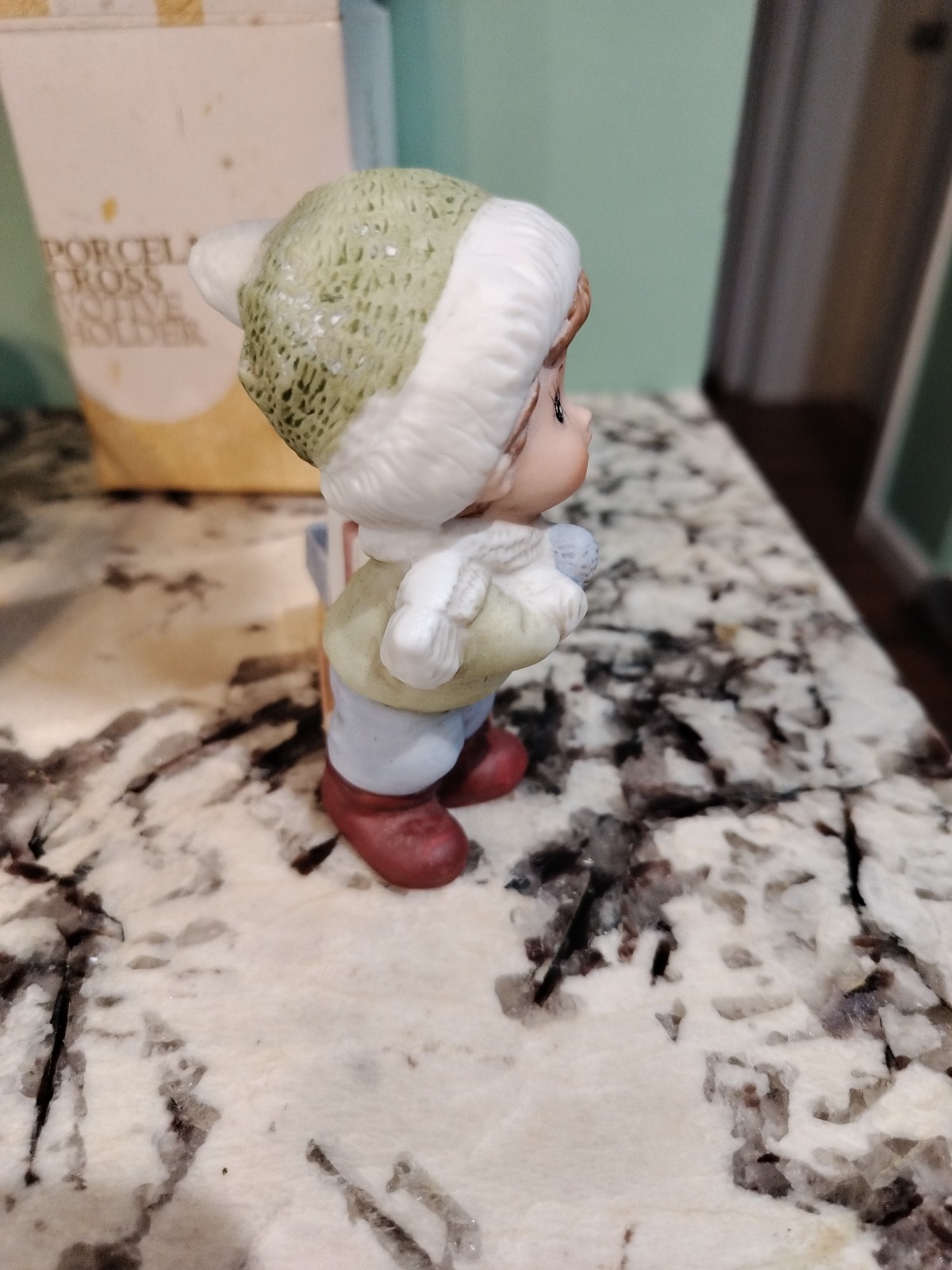 Christmas Vintage Figurines Set – 2 Homco #5556 & Cross Votive Holder