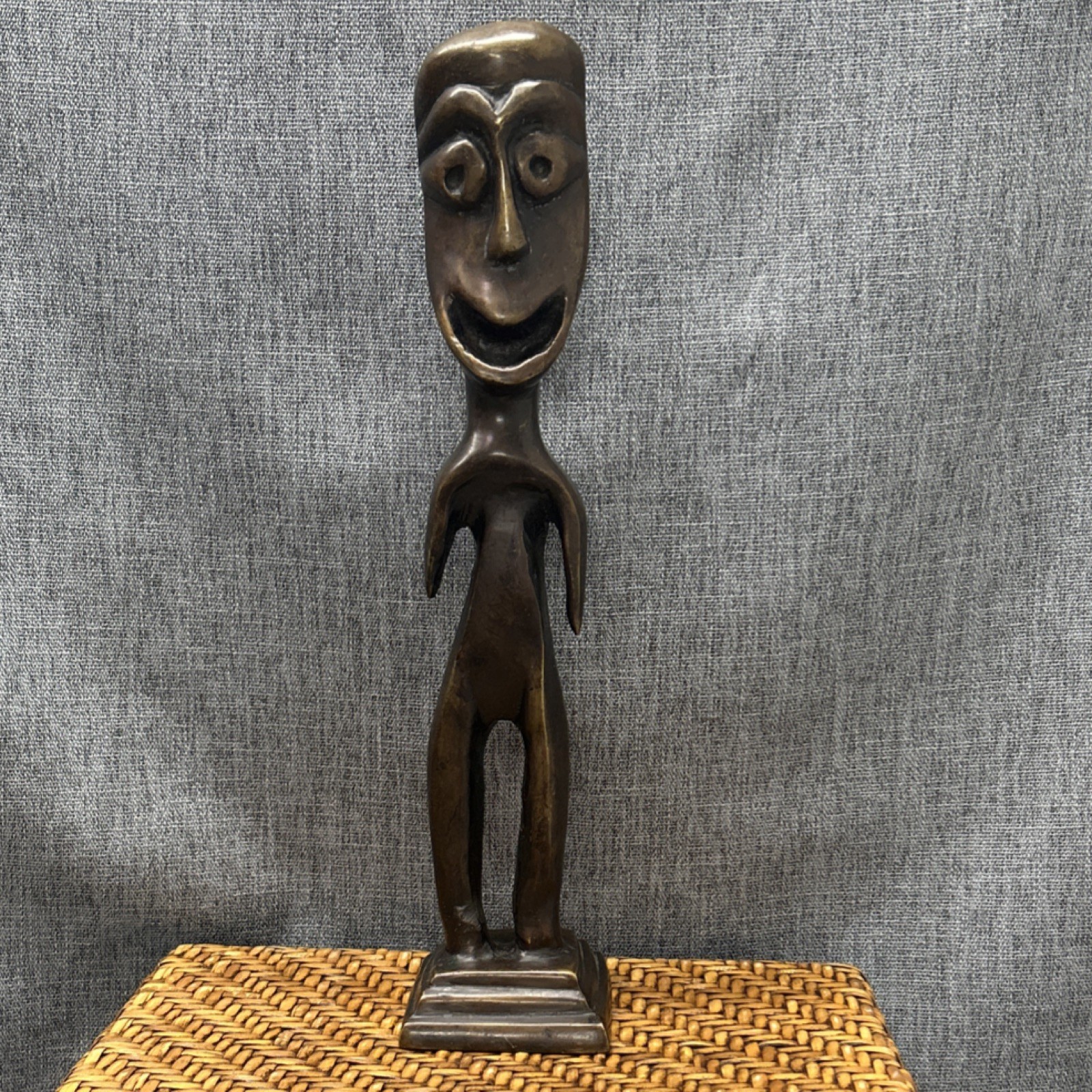 Vintage RARE Bronze Sculpture Tribal Abstract Antique 20th Century 4 lb 5oz
