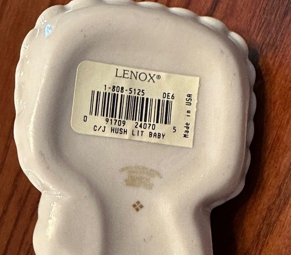 Lenox Hush Little Baby Figurine Sleeping Infant Porcelain New Baby Gift 1996