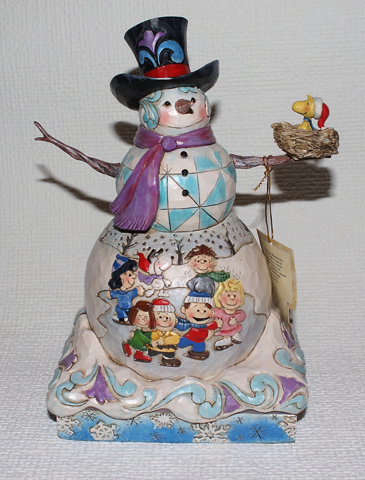 Jim Shore Peanuts Snoopy Gang Christmas Snowman Ice Skating Snow Day 4057670 NEW