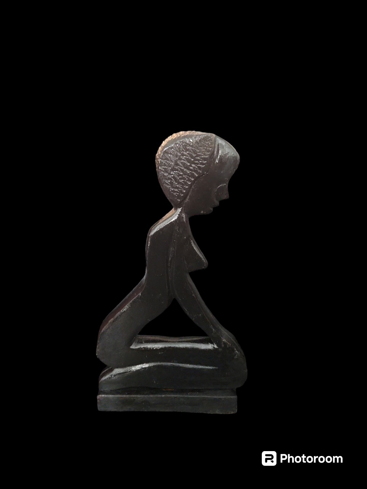 Hand Carved Woman African Black Wooden Figure Statue Art 12″ x 6.5″