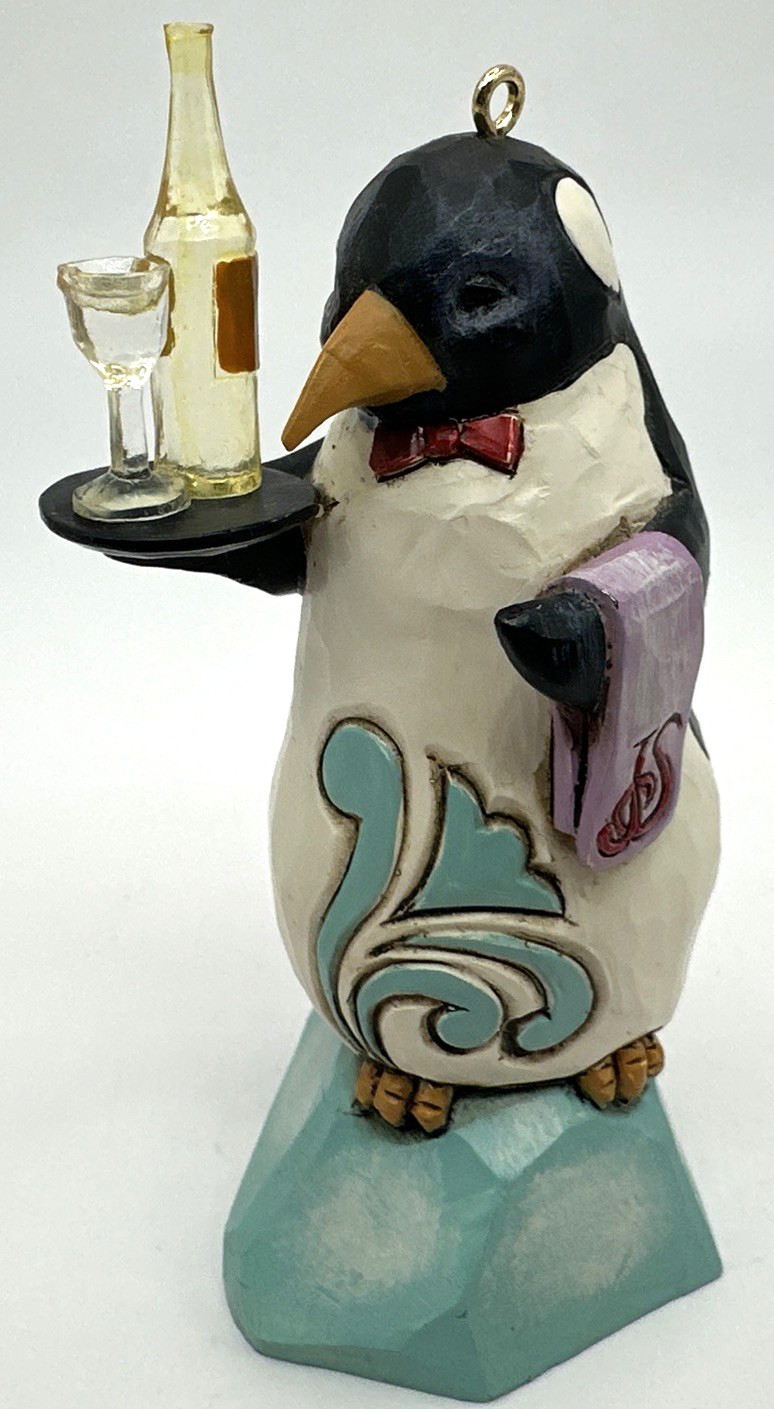 Jim Shore Penguin Ornament Waiter Figurine
