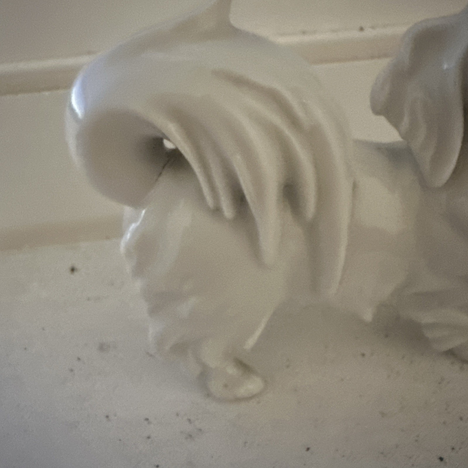 RARE Augarten Wien Vienna Blanc de Chine Porcelain Japanese Chin Pekingese Dog