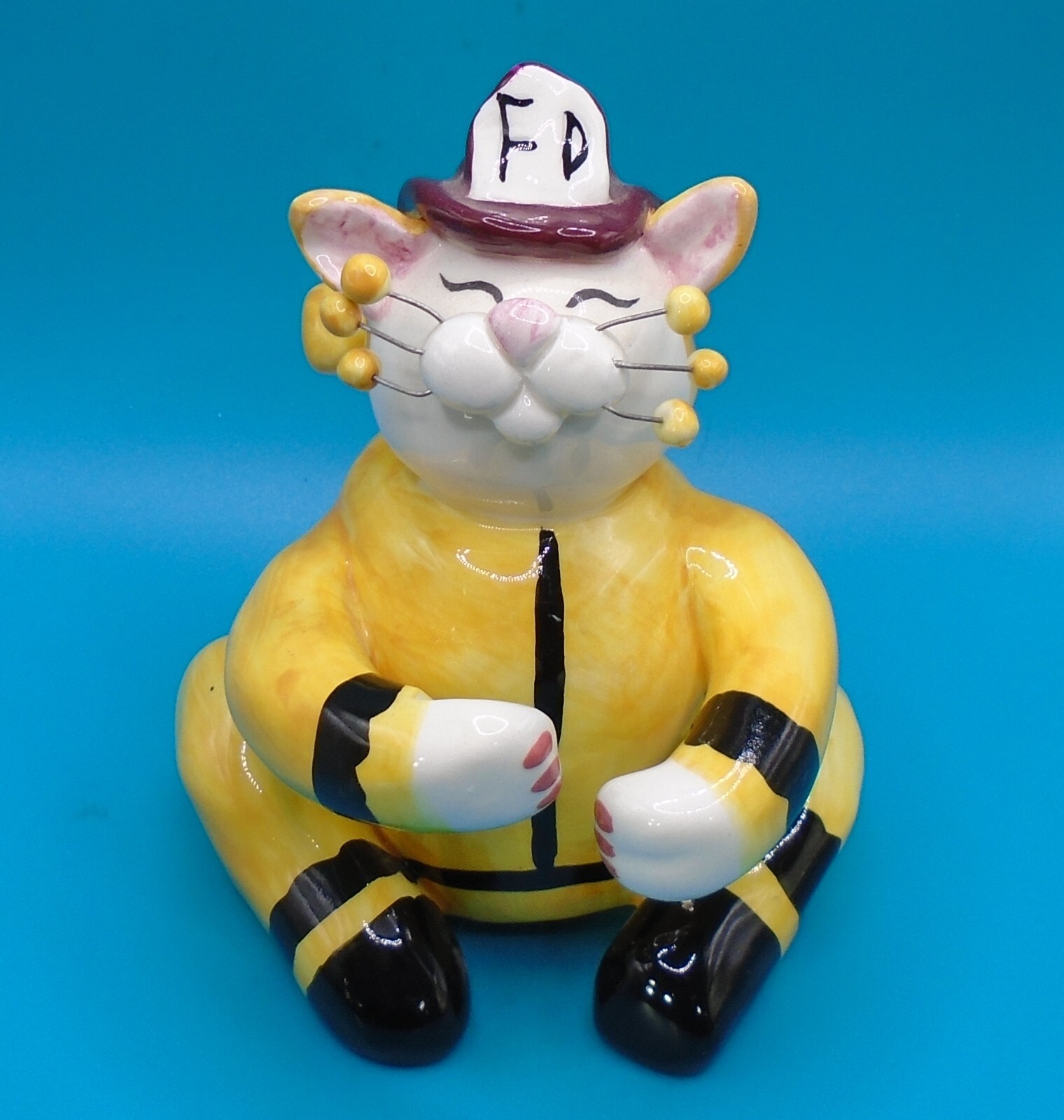 Annaco Creations Amy Lacombe Fire Department Cat Figurine Fireman 2001