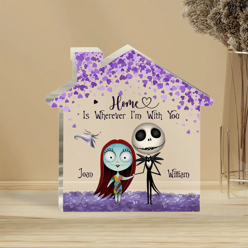 Personalized Jack Sally Nightmares Couple Acrylic Plaque Wooden Block Decor Gift