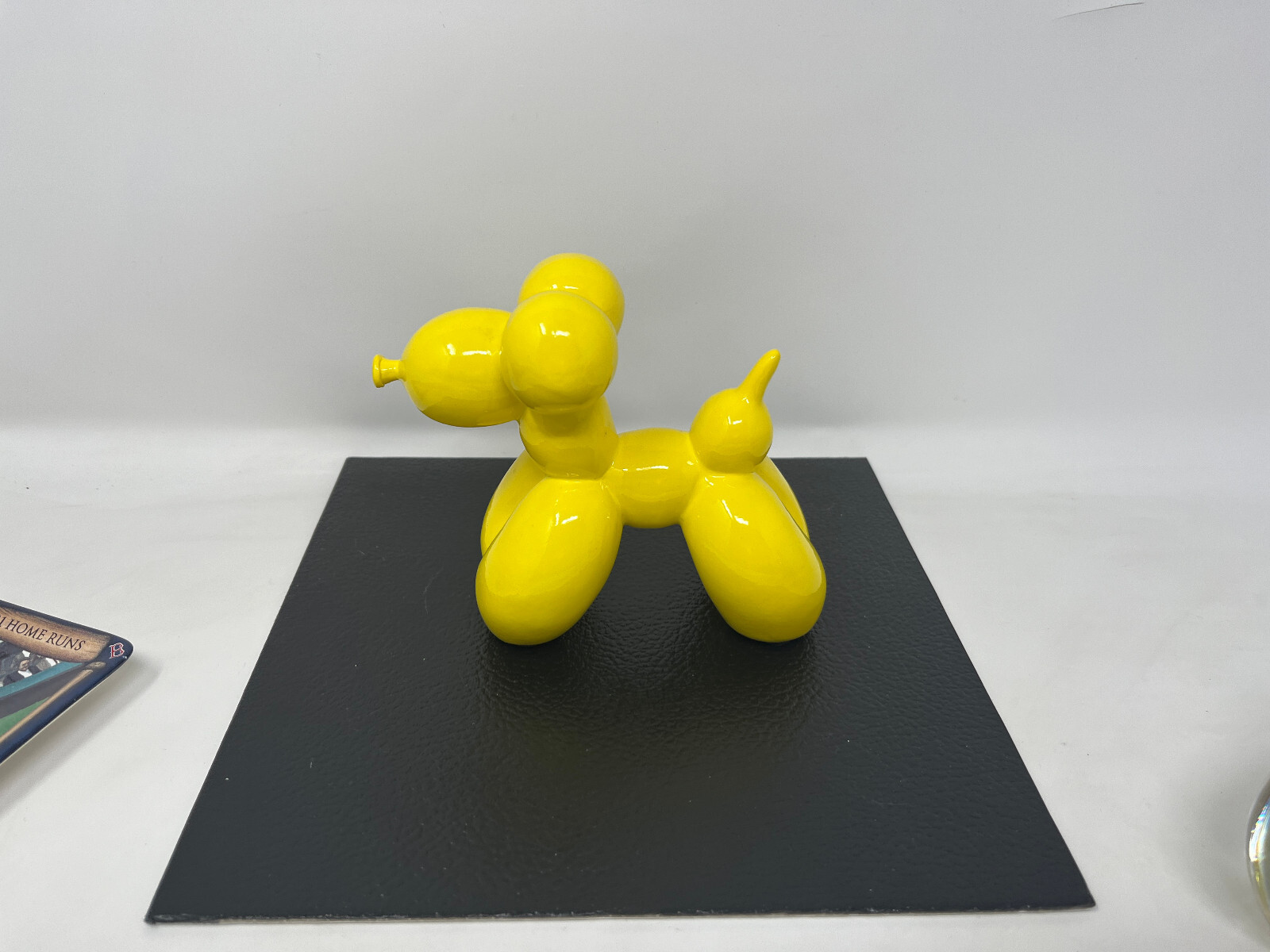 YELLOW CERAMIC RESIN BALLOON DOG FIGURINE- 4.5″ x 6″