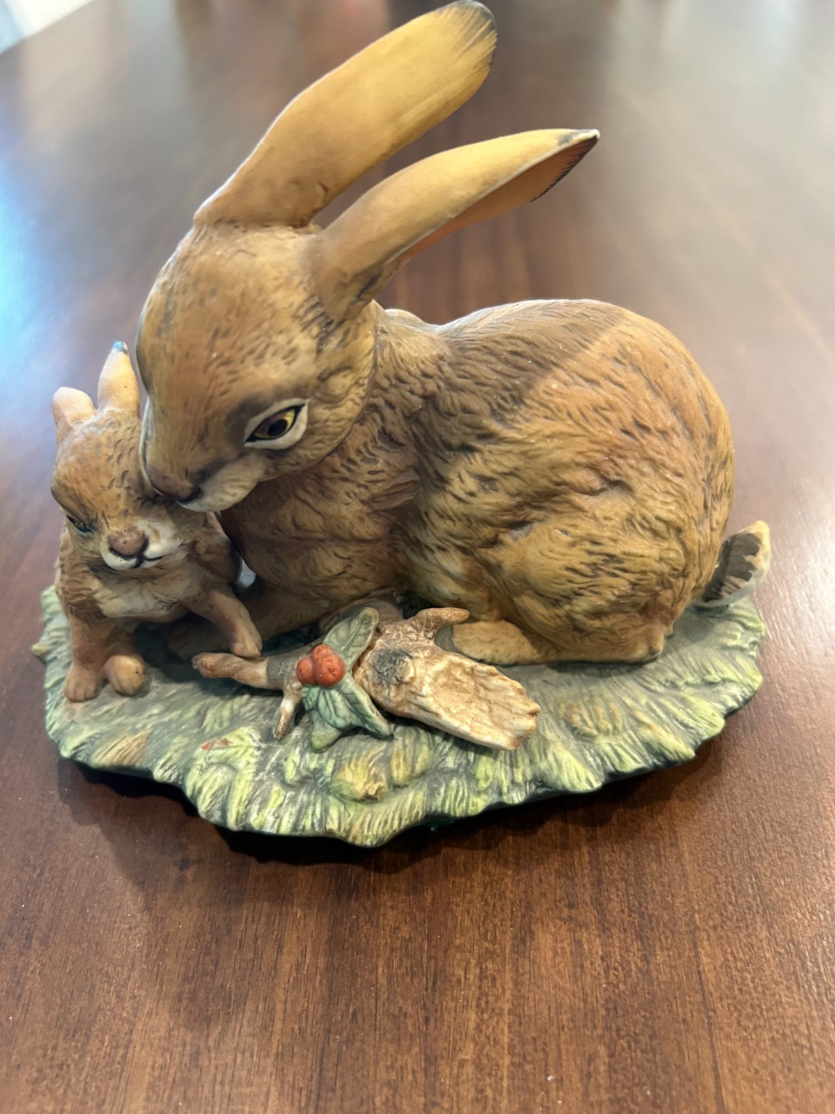 Masterpiece by Homco Porcelain Bunny Rabbit Mom & Baby