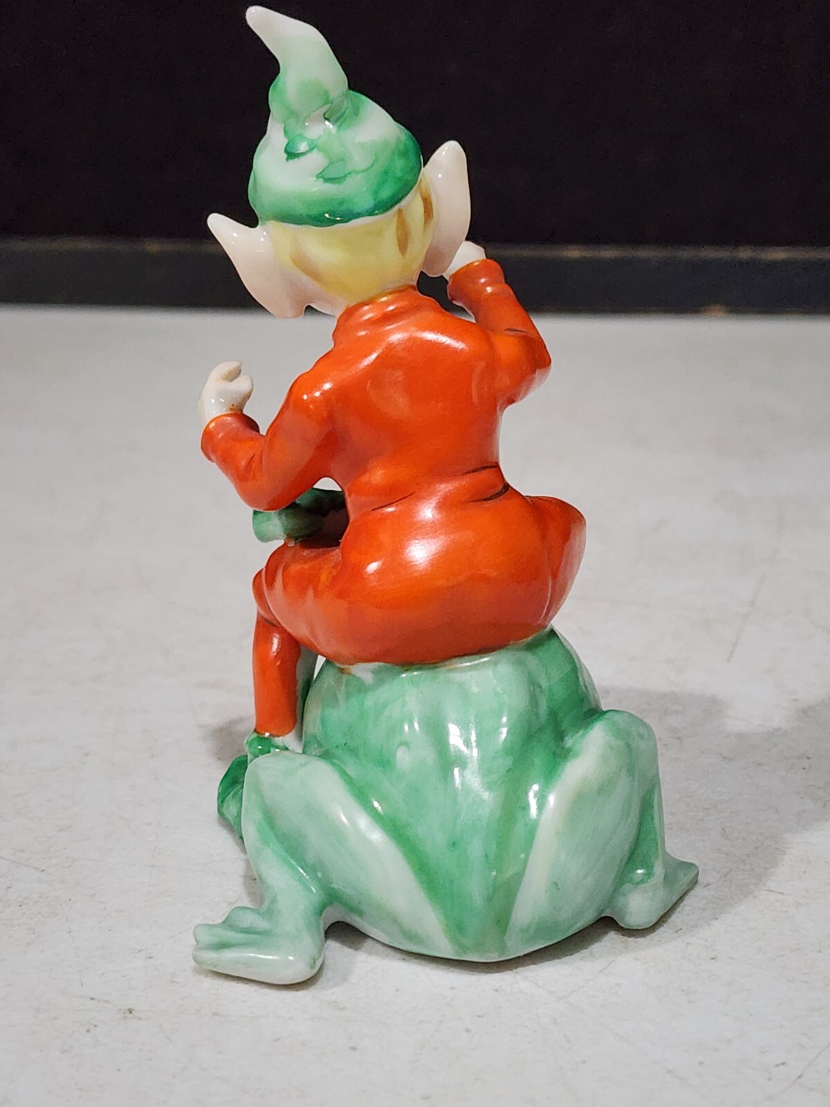 Vintage RARE Lenwile Ardalt Japan Porcelain PIXIE ELF RIDING FROG Figurine