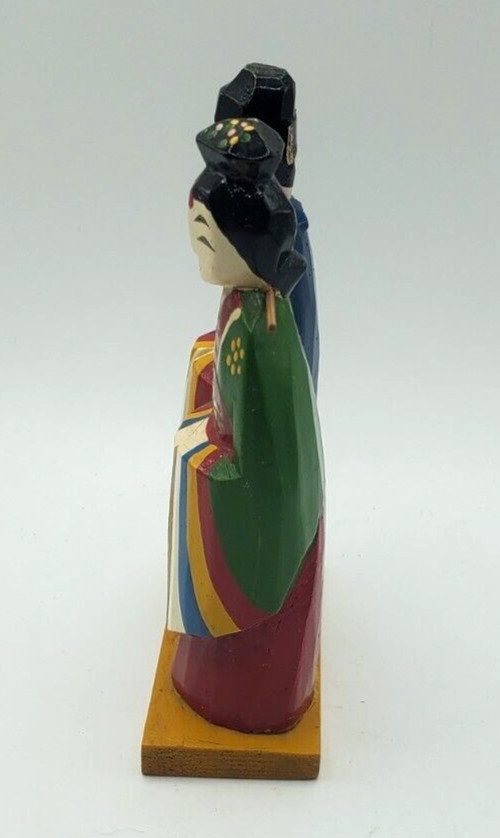 Folk Art Hand Carved Korean Figurines Wedding Day 1950