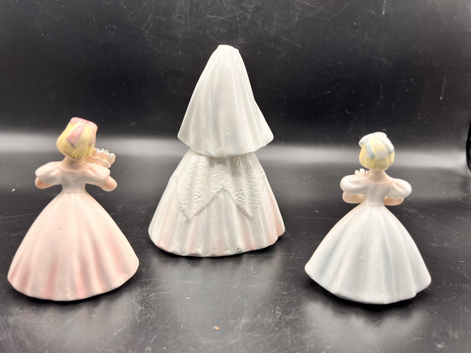 VTG 3 Lefton Bridal Party Bride Flower Girls Wedding 60s MCM Grannycore Japan