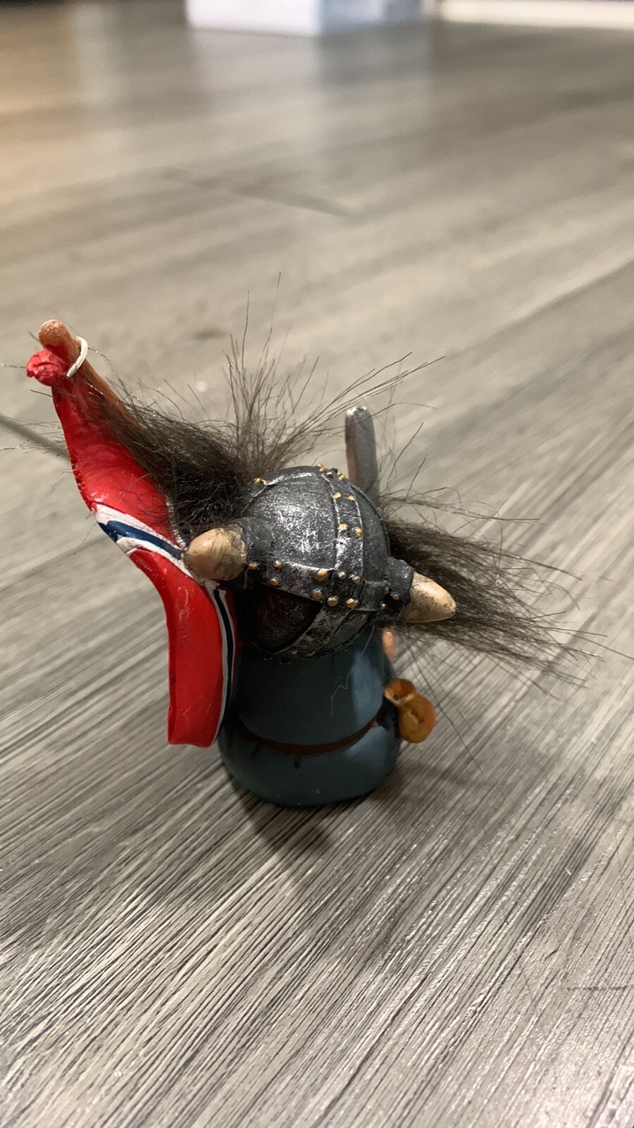 Candy Designs Norway Sitting Troll Figure Figurine W/Flag & Sword RARE!
