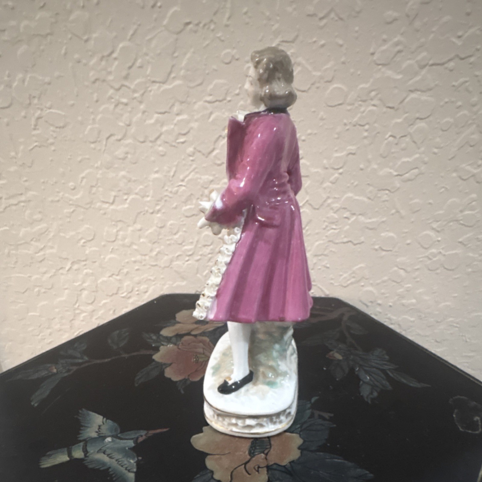 Porcelain Victorian Colonel Figurine Hand Painted Glossy Collectible Sculpture
