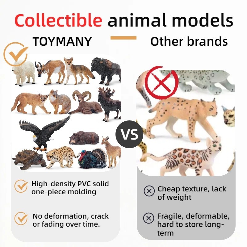Toymany Toymany 14pcs Simulation Mini North American Animals Mod