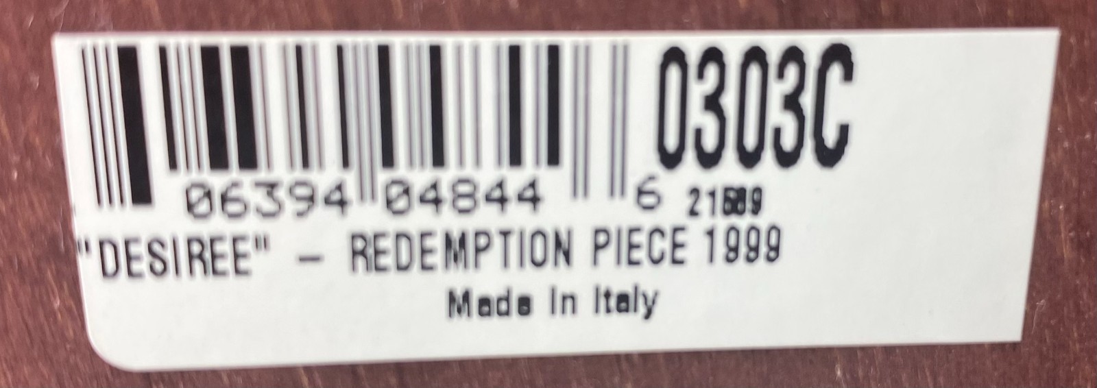 Authentic Giuseppe Armani “Desiree”- Redemption Piece 1999 No. 303C Figurine