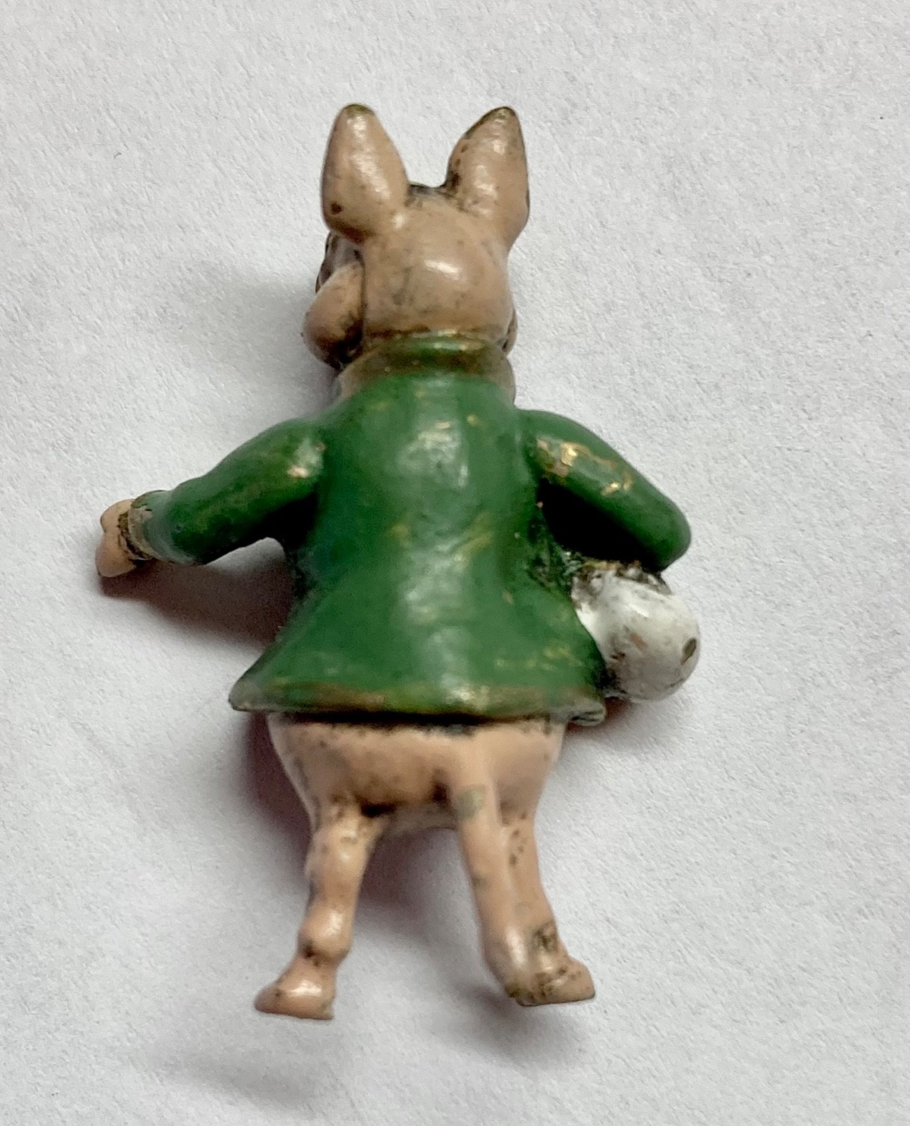 Vienna bronze miniature figure of Pigling Bland with bag of money, Fritz Bermann