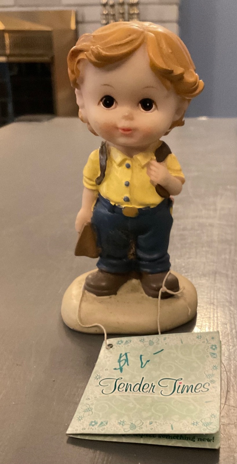 TENDER TIMES Limited Edition Collectible Figurine BOYS 1st Day of School