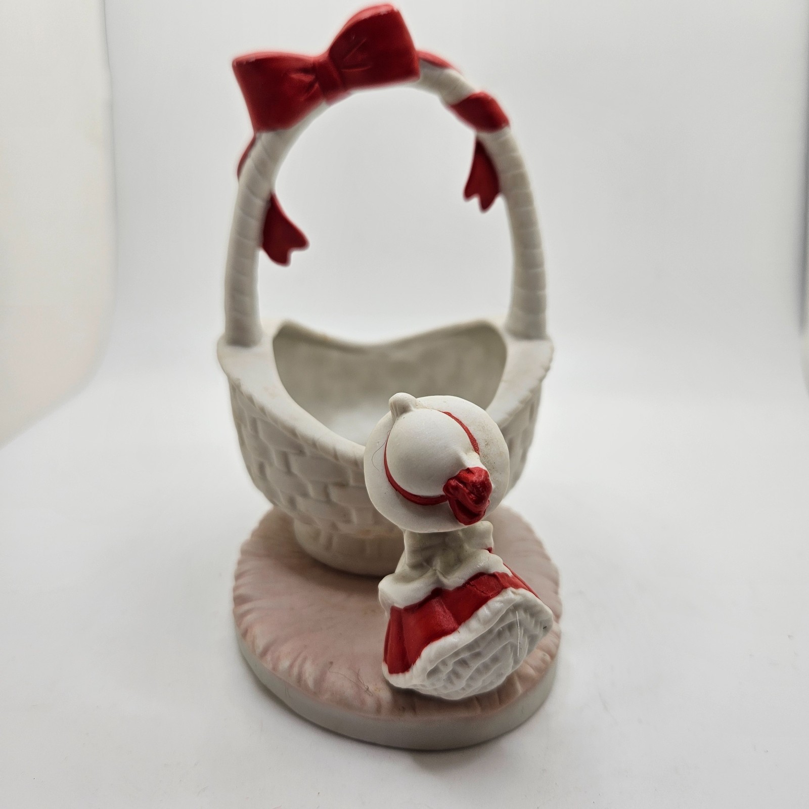 Vintage Lefton China Miss Priss Kitten Basket Planter 1991 Geo Z Lefton 00181