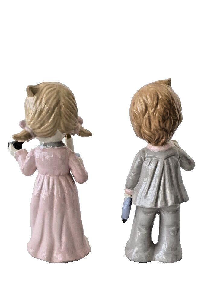 Norleans Style Porcelain 6″ Figurines Japan Boy Girl Bedtime Vintage Decor