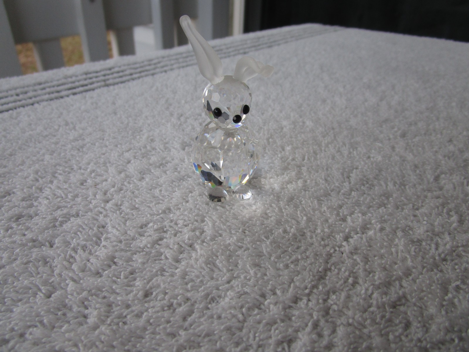 Collectible Asfour Crystal Rabbit Miniature Figurine 2.36″ With Frosted Ears!!!!
