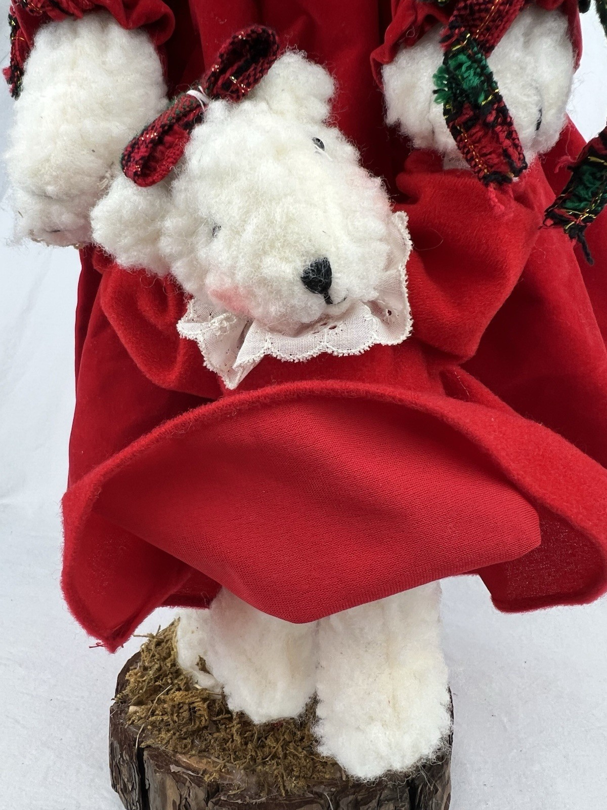 Vintage Silvestri Mama Bear and Baby Bear Folk Art Christmas Holiday Wood Base