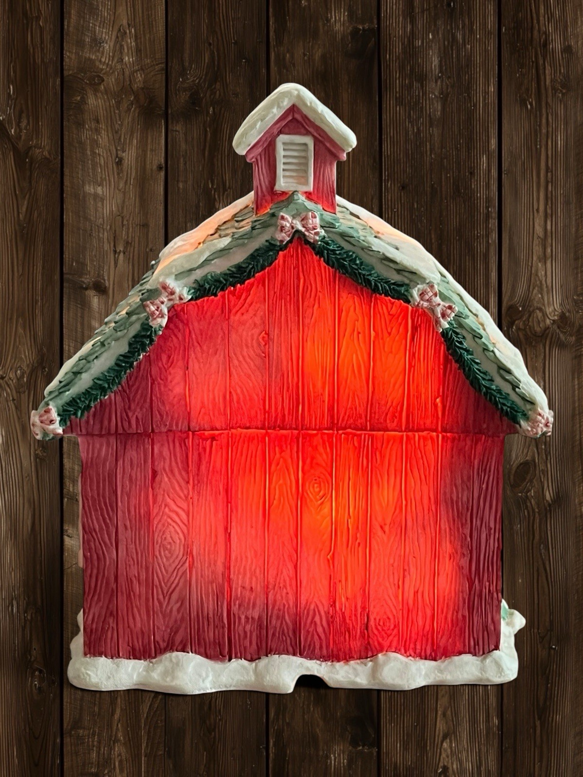 Enesco Mary’s Moo Moos 1997 Mary Mary Had A Farm Barn Night Light Christmas VTG