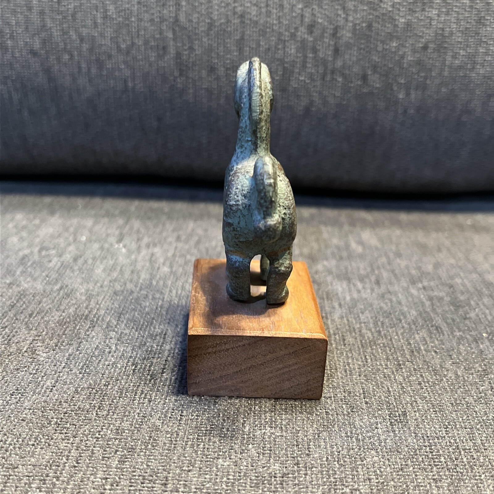 Alva Studios Bronze Repro of Chinese Horse on Wooden Base Art Institute Chicago