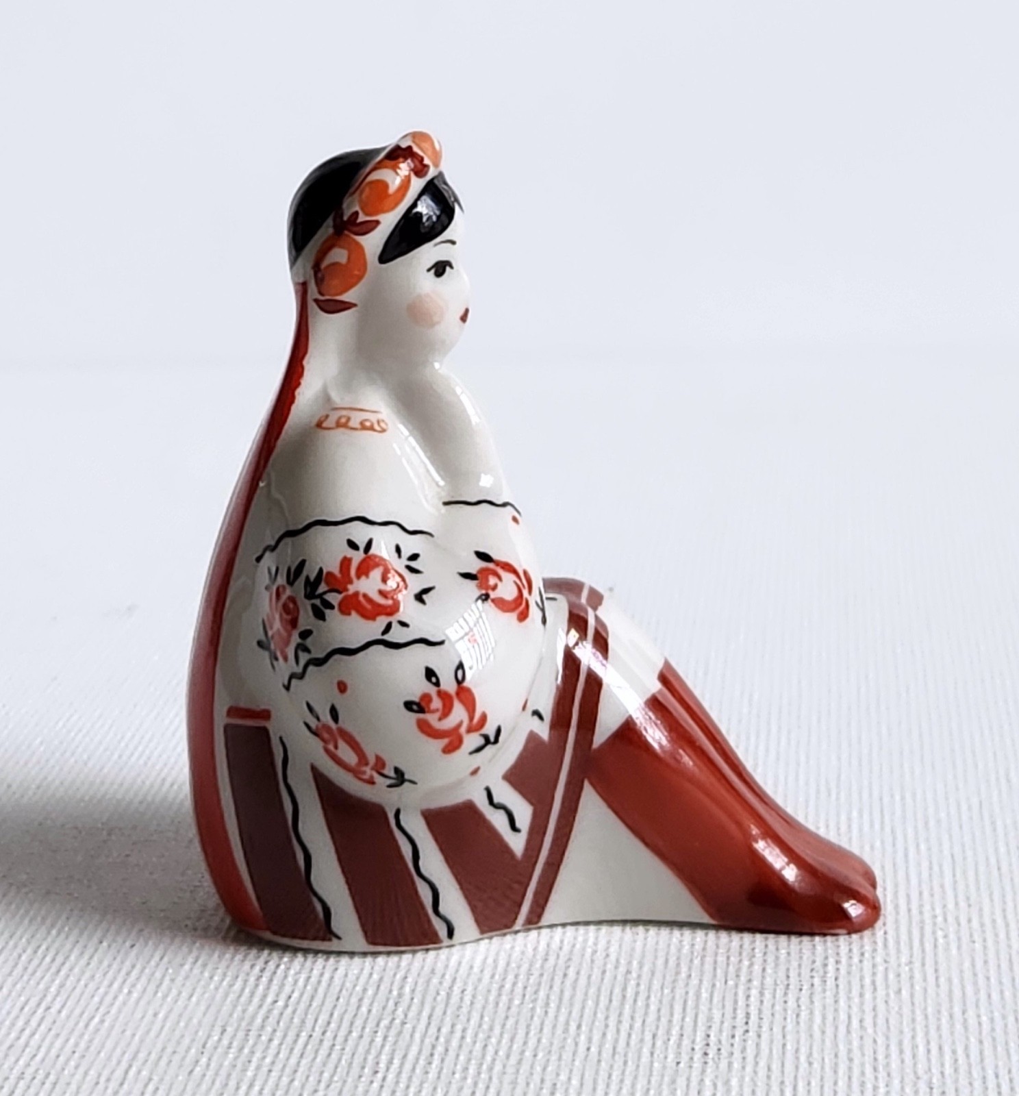 Vintage Porcelain Figurine Traditional Ukrainian Girl Kiev USSR