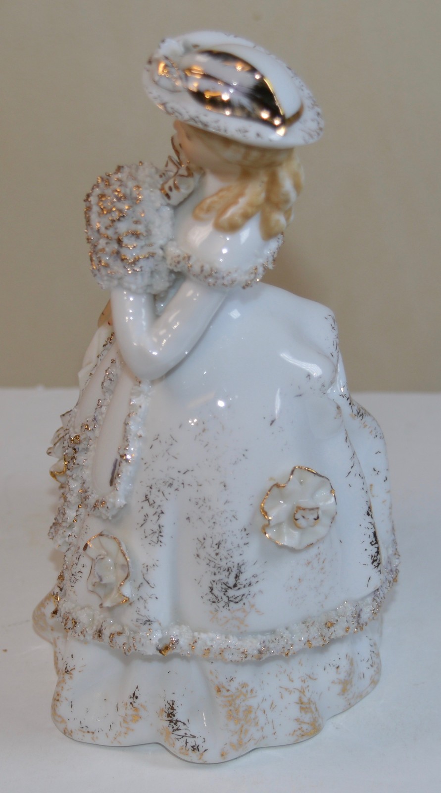 Vintage Lefton China Victorian Lady Figurine Gold Trim – 6″ High # KW 1572