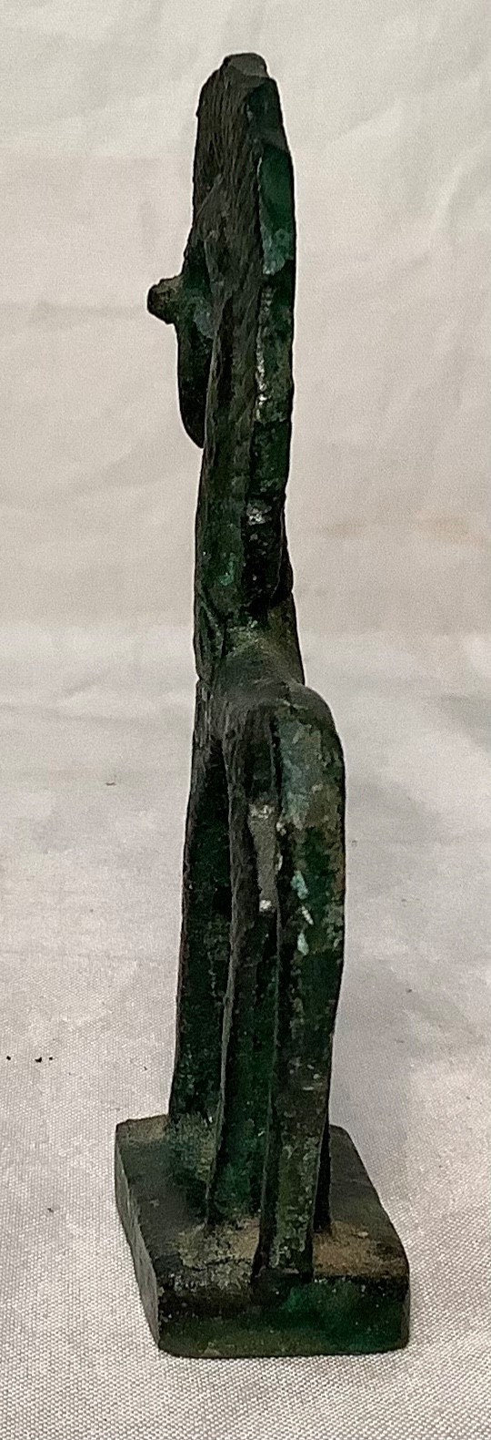 Vintage Greek Horse Geometric Style Art Bronze Figurine Patina 3.75″