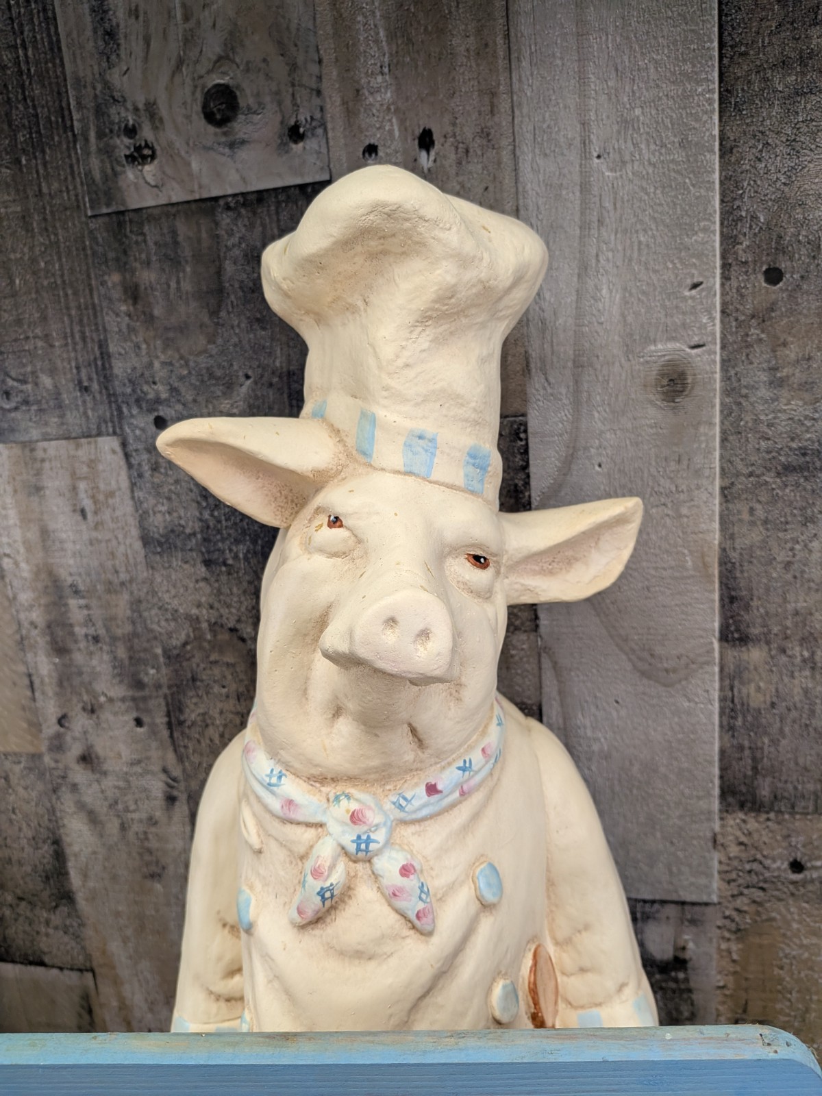French Chef Pig Statue Menu Board Chalkboard Kitchen Cafe Decor Large 26″
