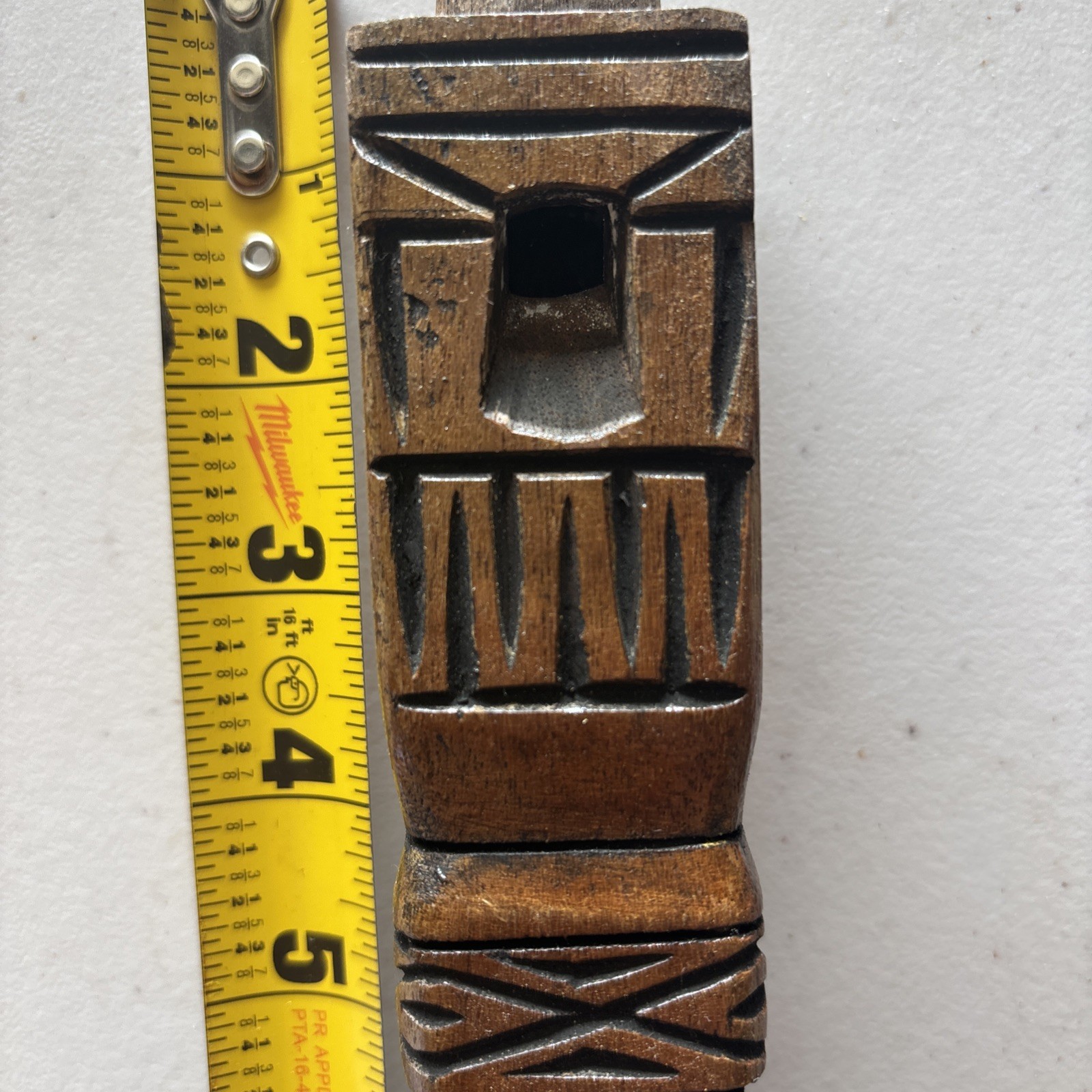 Vintage Wood Carved Tarka Block Functional Flute 20” Peru South America Astec
