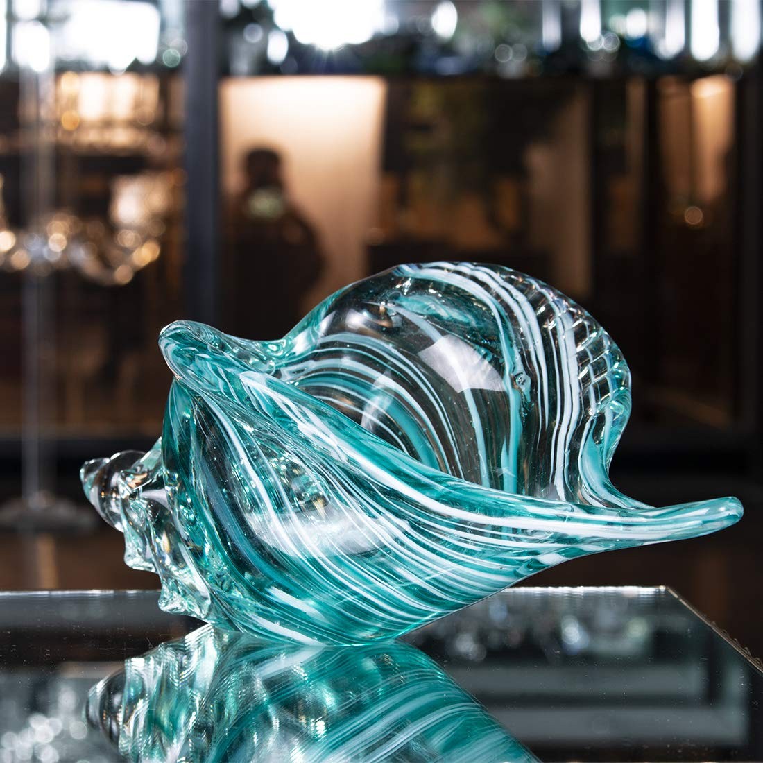 QFkris Hand Blown Glass Conch Seashell Figurine Home Decor Art Glass Sculptur…