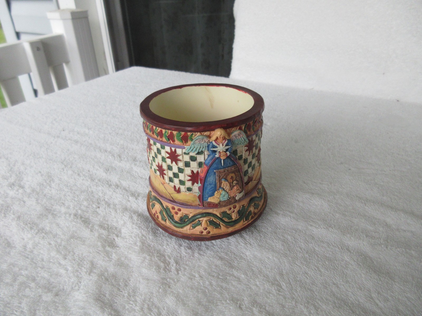Jim Shore Angel Nativity Scene Electric Votive Candle Warmer Christmas-~CLEAN!!