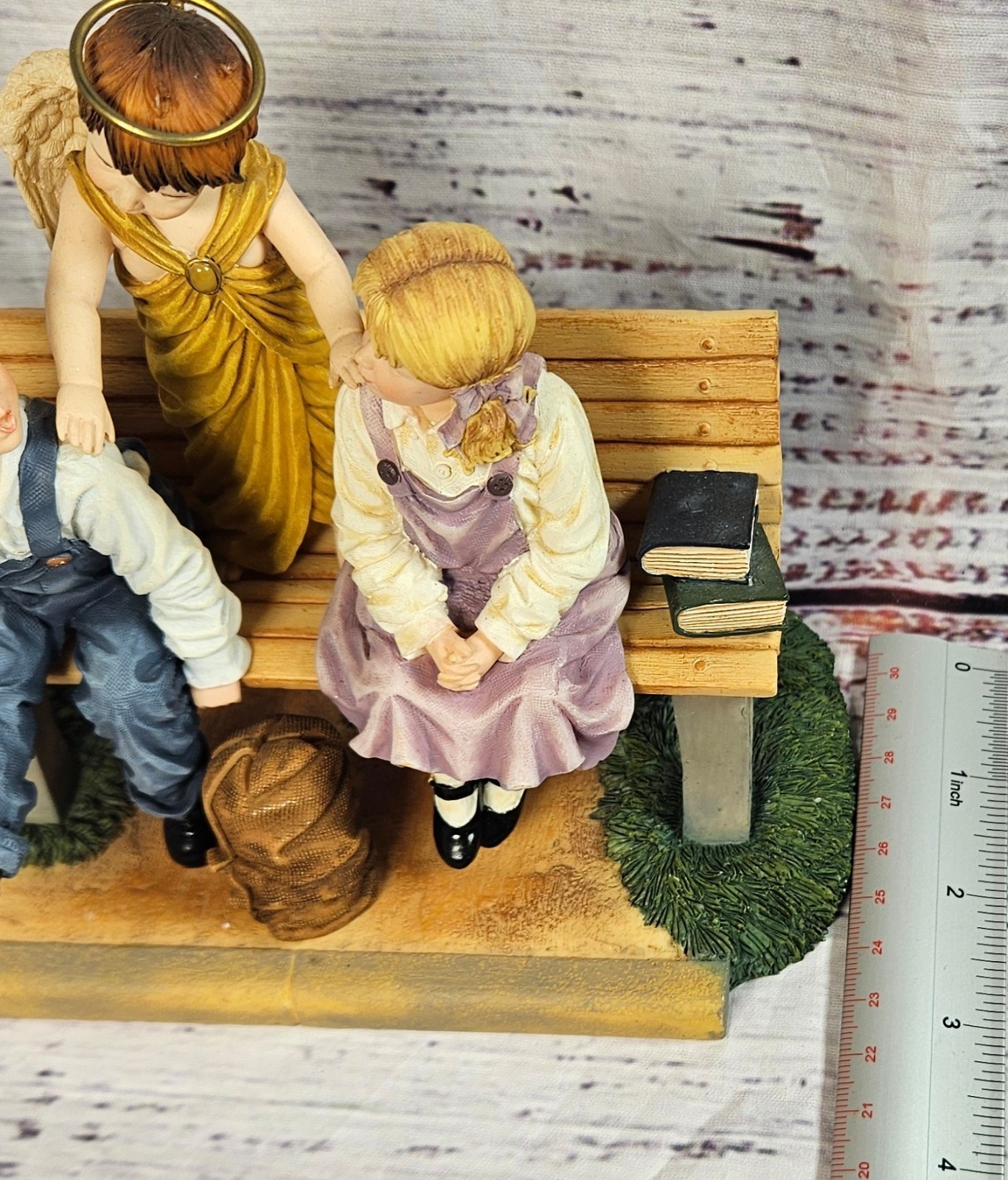 Demdaco 2001 Prayers & Promises Angel Figurine Bus Stop Bench