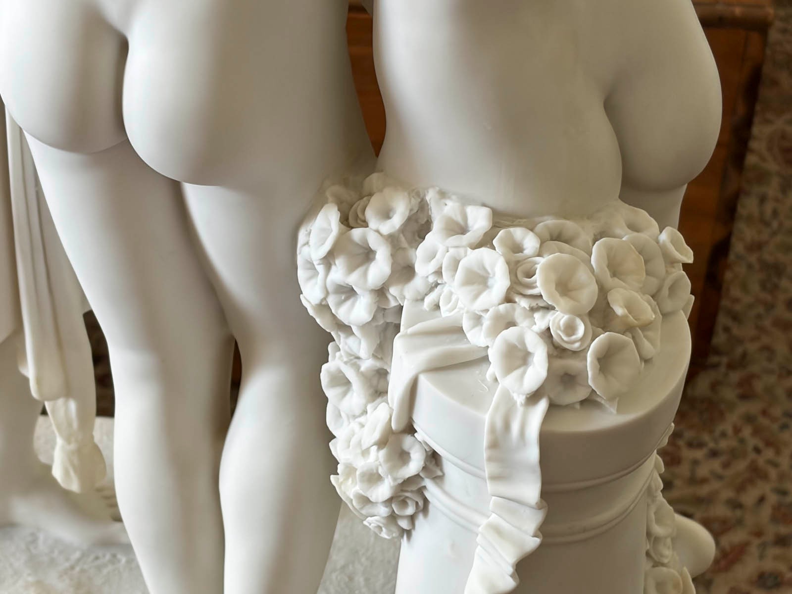 Large Veronese The Three Graces Bonded Marble Sculpture After Canova 26.5″ Italy