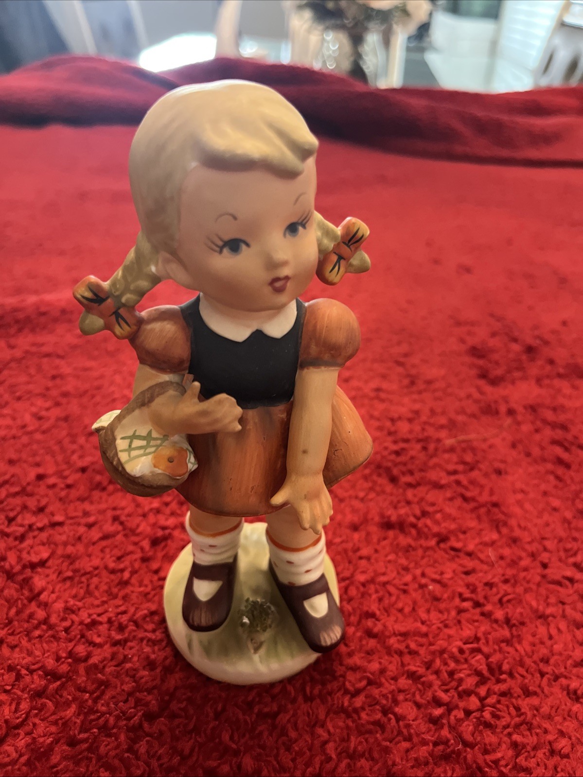 Vintage Figurine by Erich Stauffer #8262 Girl With Basket