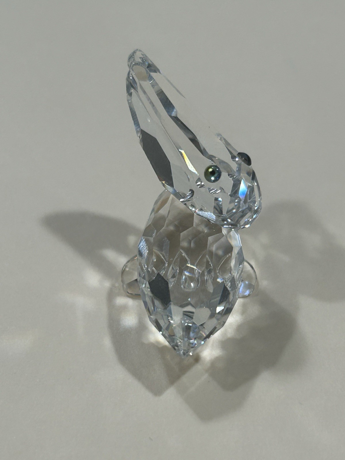 Swarovski Crystal Pelican Figurine Beauties of the Lake Green Eyes Retired
