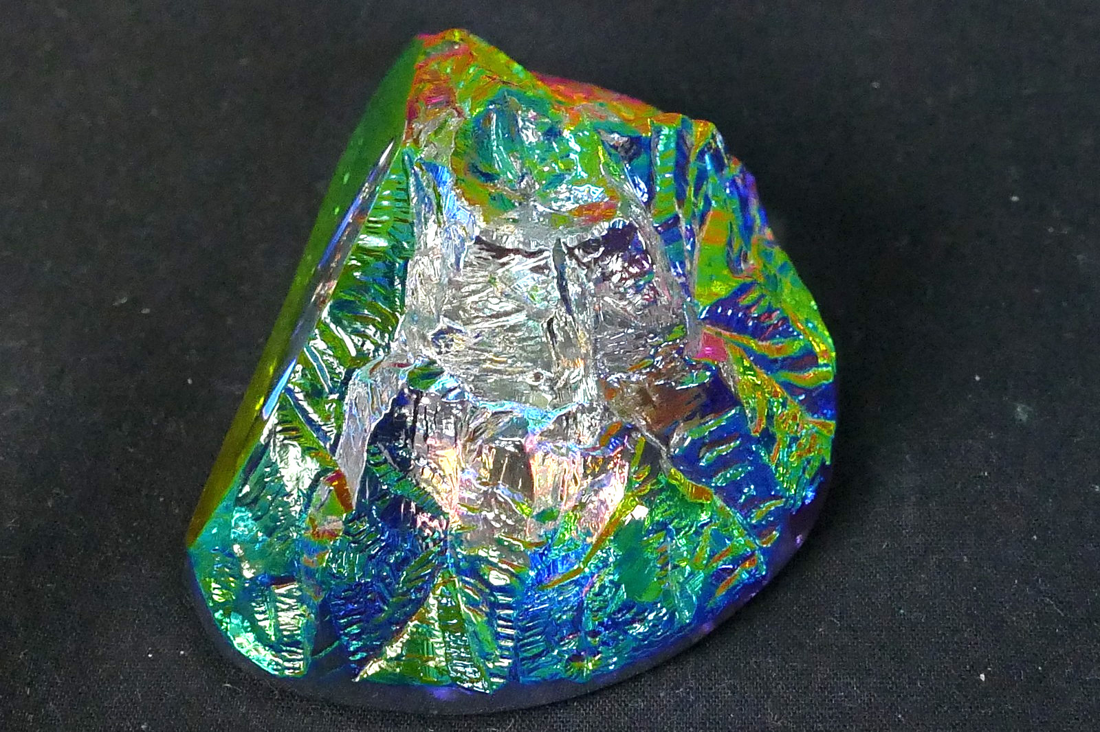 Classic Rainbow Color Castle In Mountain Crystal Paperweight Germany Mint-In-Box